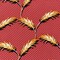 Red-Yellow-Multi Feather And Dot Printed Poly Georgette Woven Fabric By the Yard